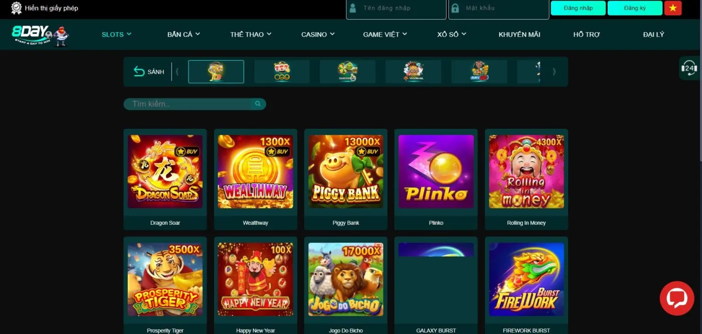Slot game 8day nổi bật với hàng nghìn trò chơi hấp dẫn